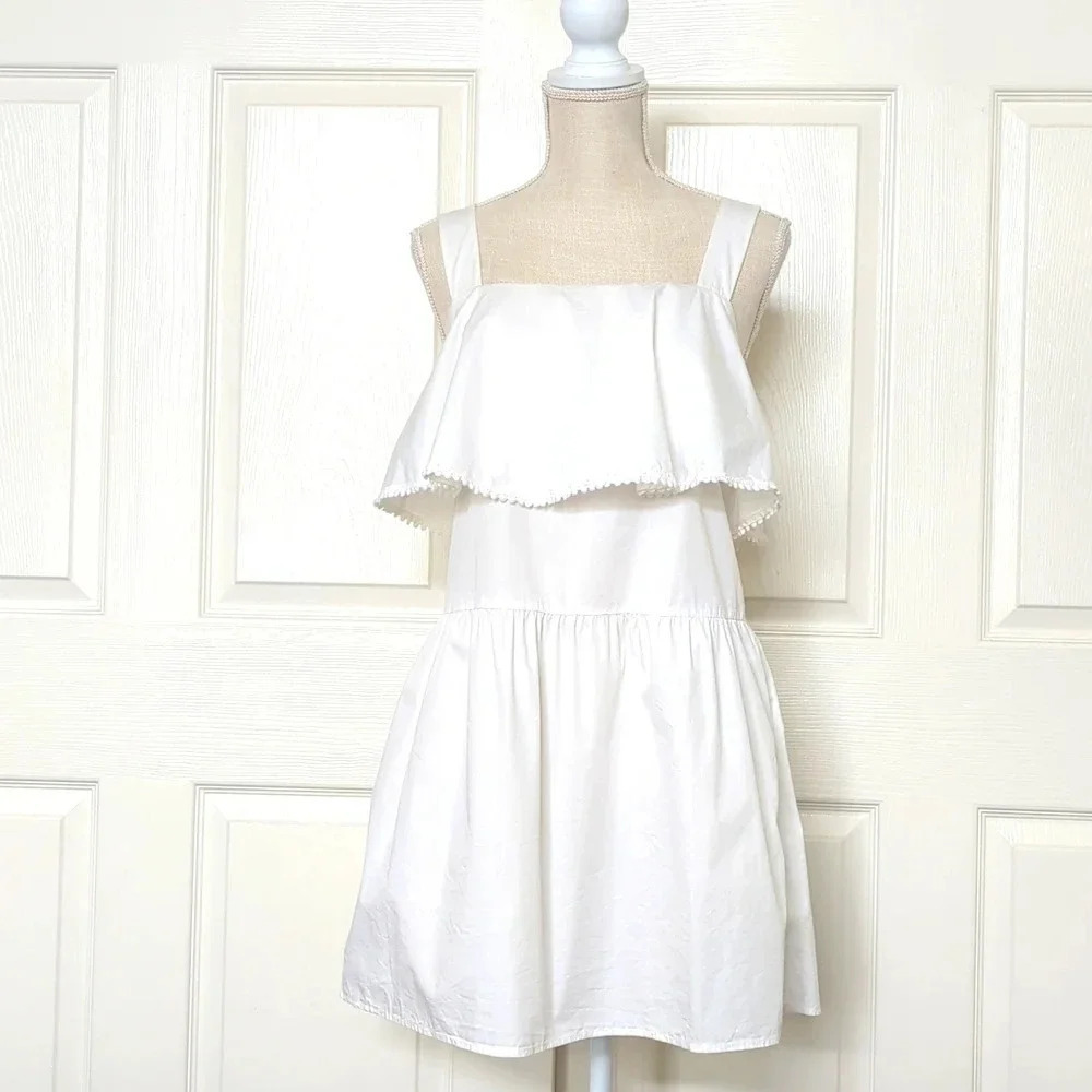 Rebecca Minkoff Palm Poplin Lace Trim Casual Dress - Picture 3 of 7
